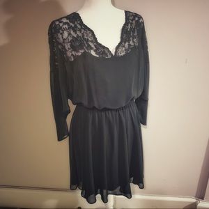 ASOS long sleeve mini black dress - Size 8